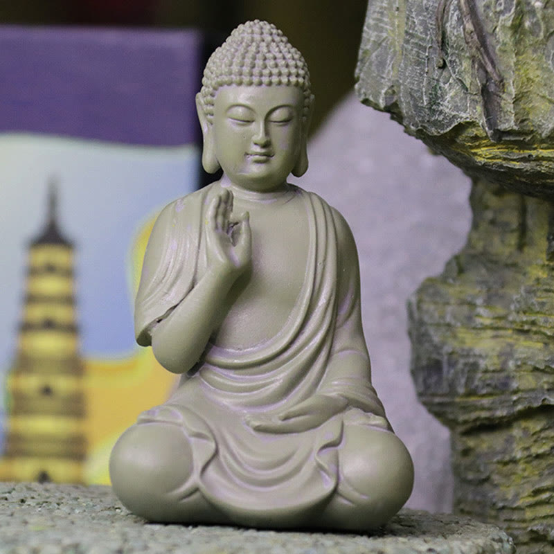 6.2-inch Small Resin Buddha Statue for Meditation and Compassion