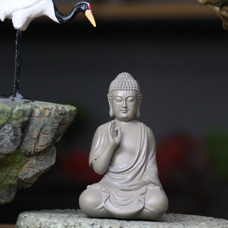 6.2-inch Small Resin Buddha Statue for Meditation and Compassion