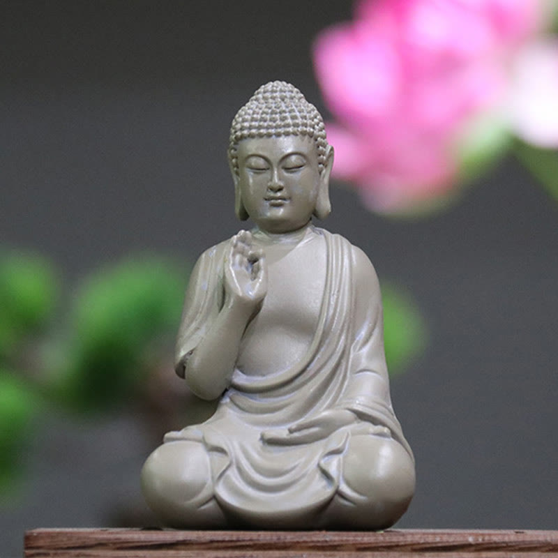 6.2-inch Small Resin Buddha Statue for Meditation and Compassion