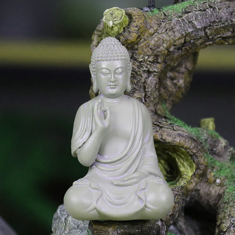 6.2-inch Small Resin Buddha Statue for Meditation and Compassion