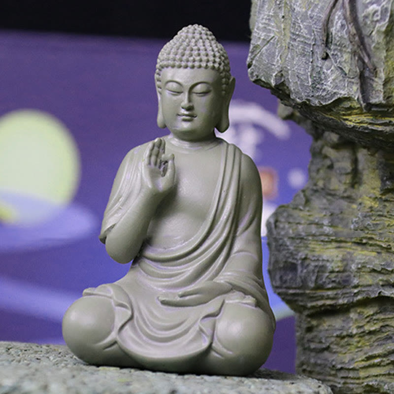 6.2-inch Small Resin Buddha Statue for Meditation and Compassion