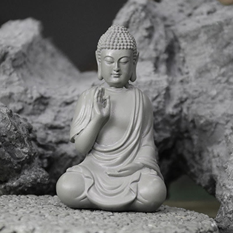6.2-inch Small Resin Buddha Statue for Meditation and Compassion