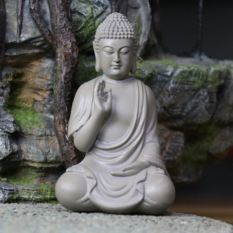 6.2-inch Small Resin Buddha Statue for Meditation and Compassion