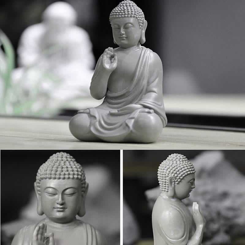 6.2-inch Small Resin Buddha Statue for Meditation and Compassion