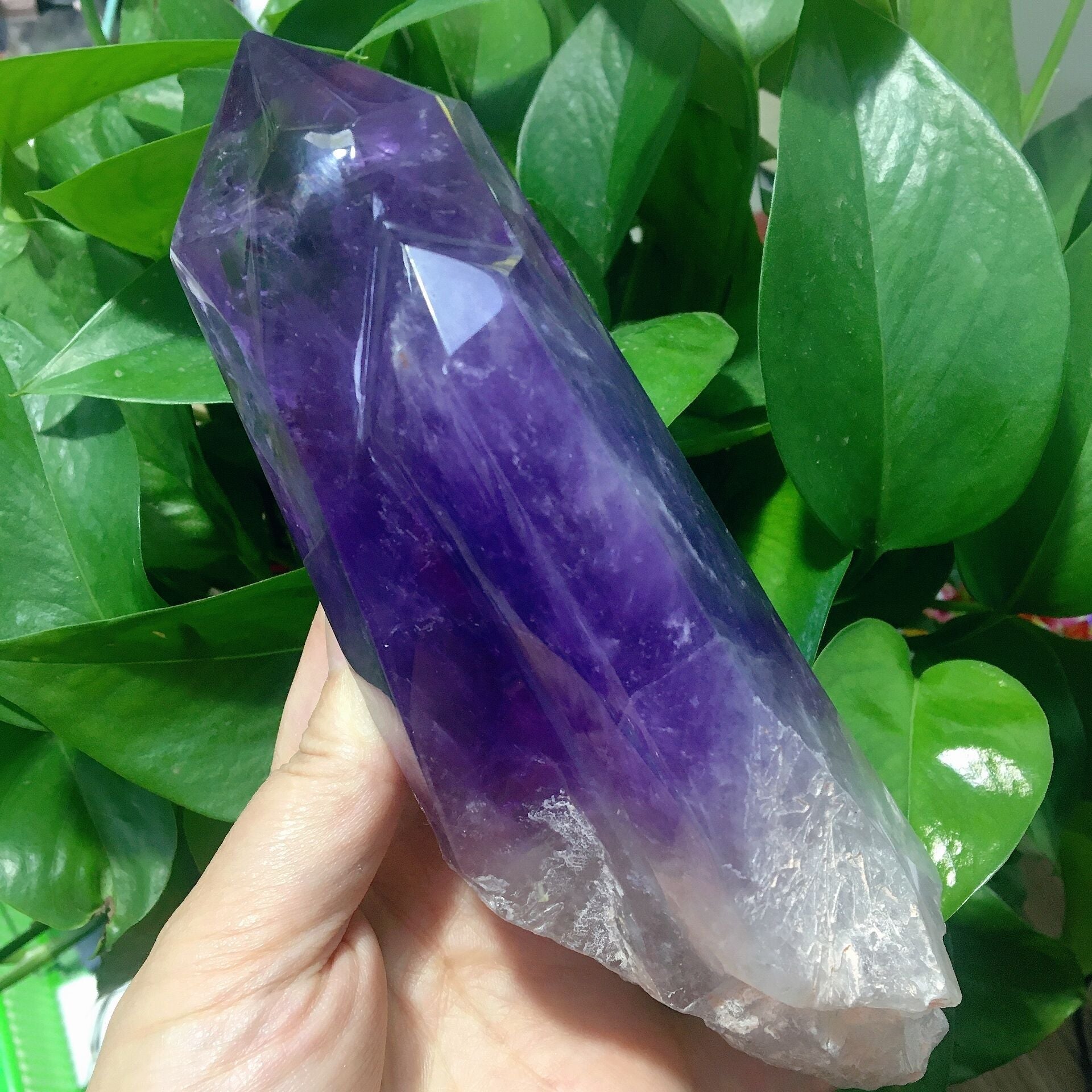 6.5in Dark Purple Amethyst Double Terminated Crystal Point