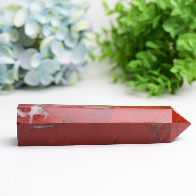 6 to 8-inch Red Jasper Crystal Tower for Healing Energy