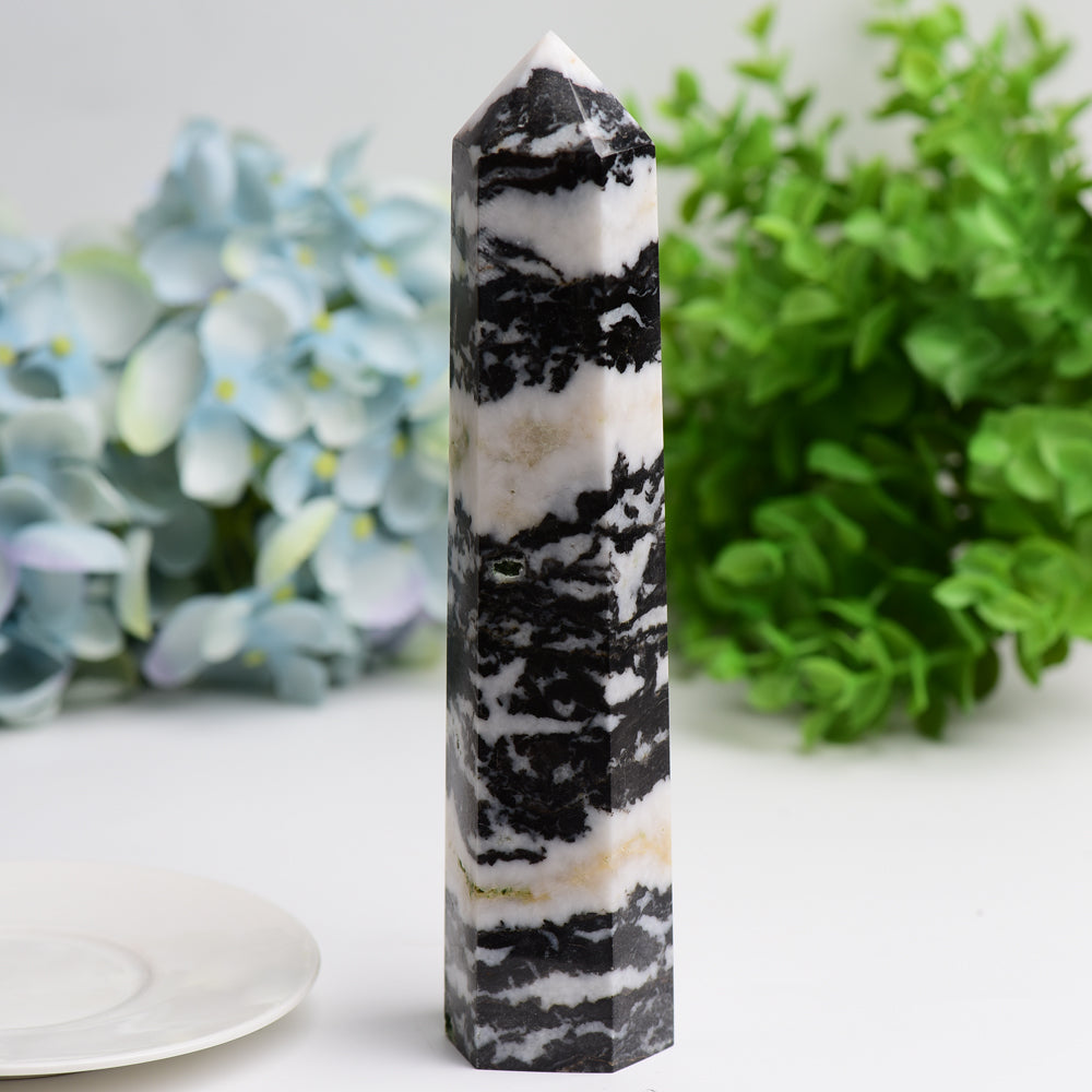 6-8 inch Zebra Jasper Crystal Tower for Healing