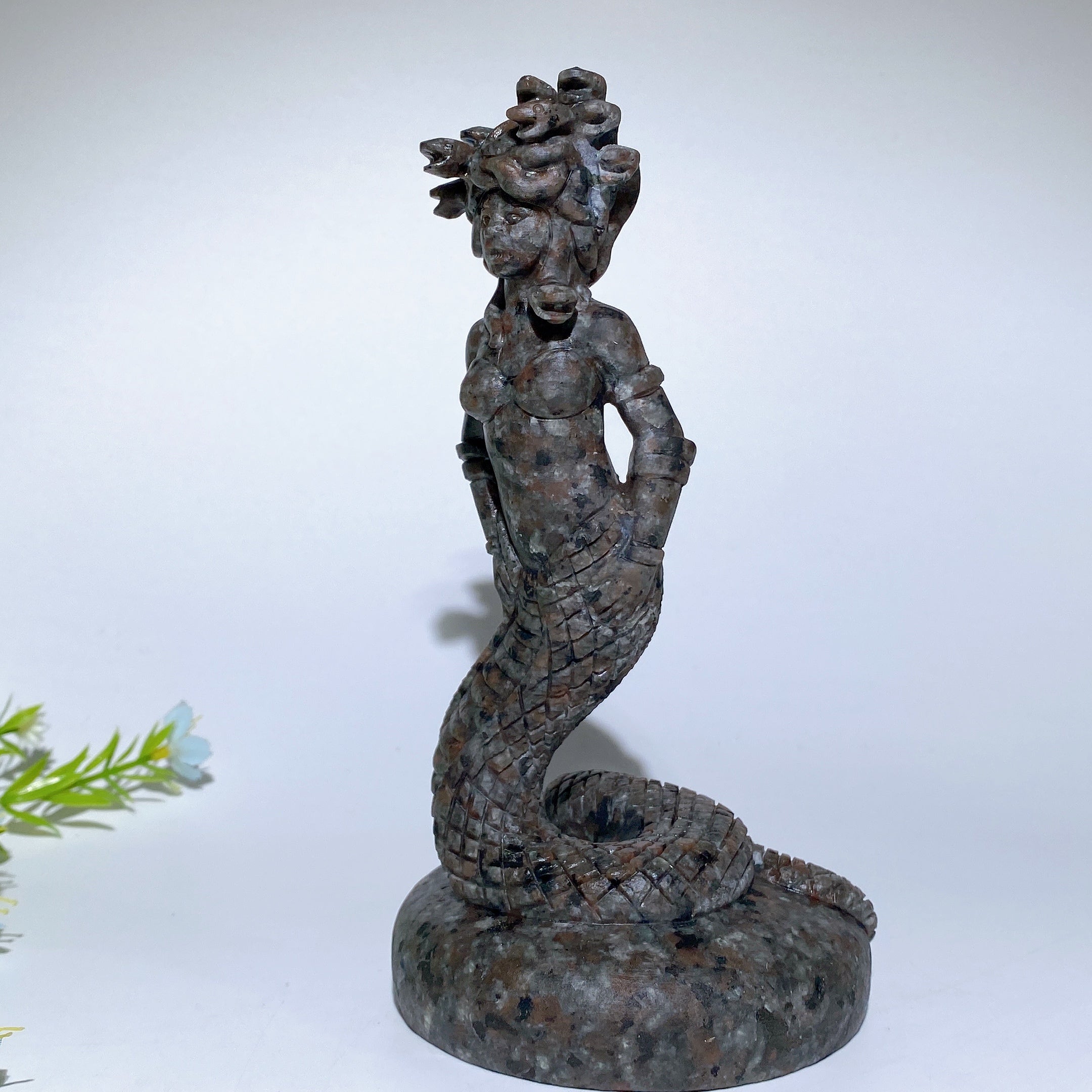Yooperlite Garnet Medusa Crystal Figurine 6.9in | Healing Sounds