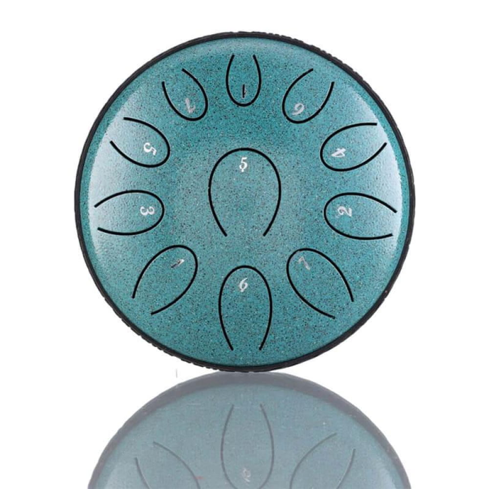 6’ Carbon Steel Tongue Drum 11 Notes in C/D Major - 6 Inches/11 Notes (C Major) / Malachite