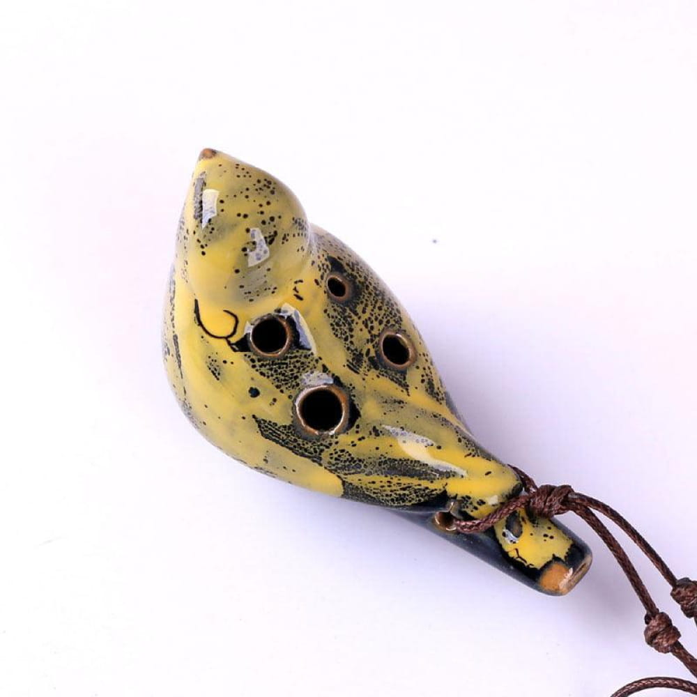 6 Hole Alto C Ocarina Pendant - Ideal Beginner’s Gift - Yellow Ocarina - On sale