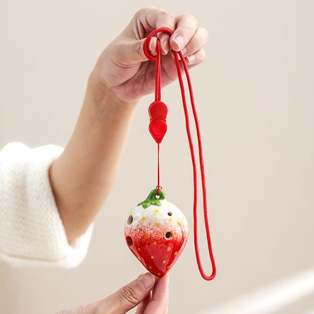 6 Hole Strawberry Ocarina Pendant for Beginners - Ocarina - On sale