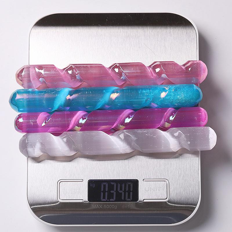 6 Inch Aura Selenite Crystal Wand for Clarity and Peace