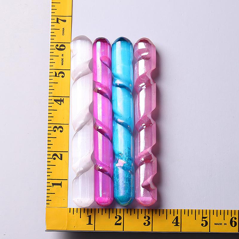 6 Inch Aura Selenite Crystal Wand for Clarity and Peace