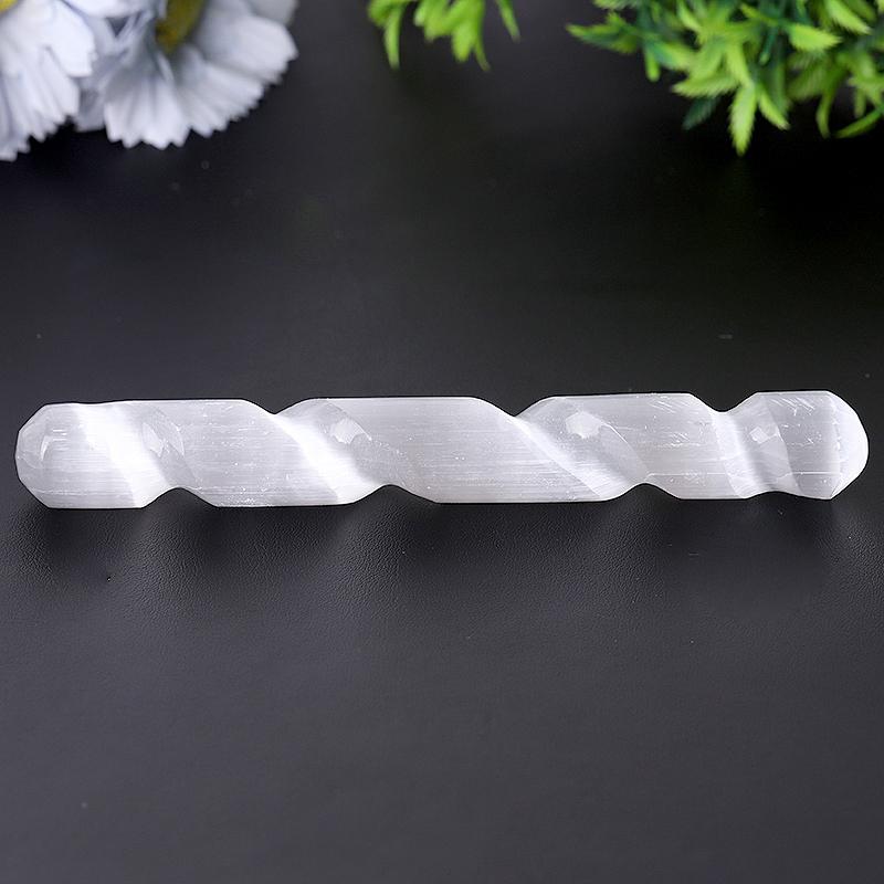 6 Inch Aura Selenite Crystal Wand for Clarity and Peace