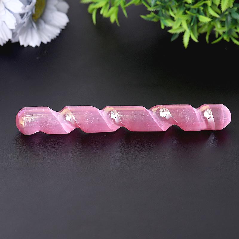 6 Inch Aura Selenite Crystal Wand for Clarity and Peace