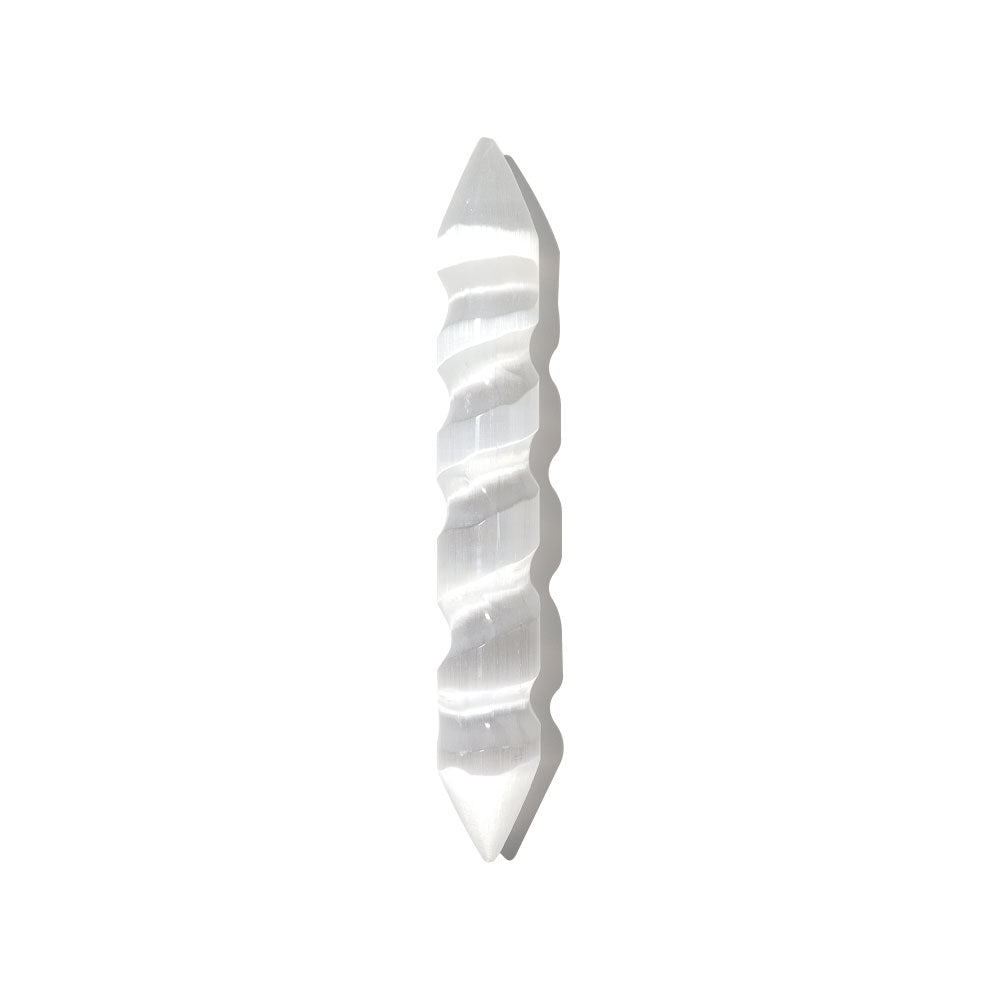 6 Inch Selenite Spiral Double Terminated Crystal Wand