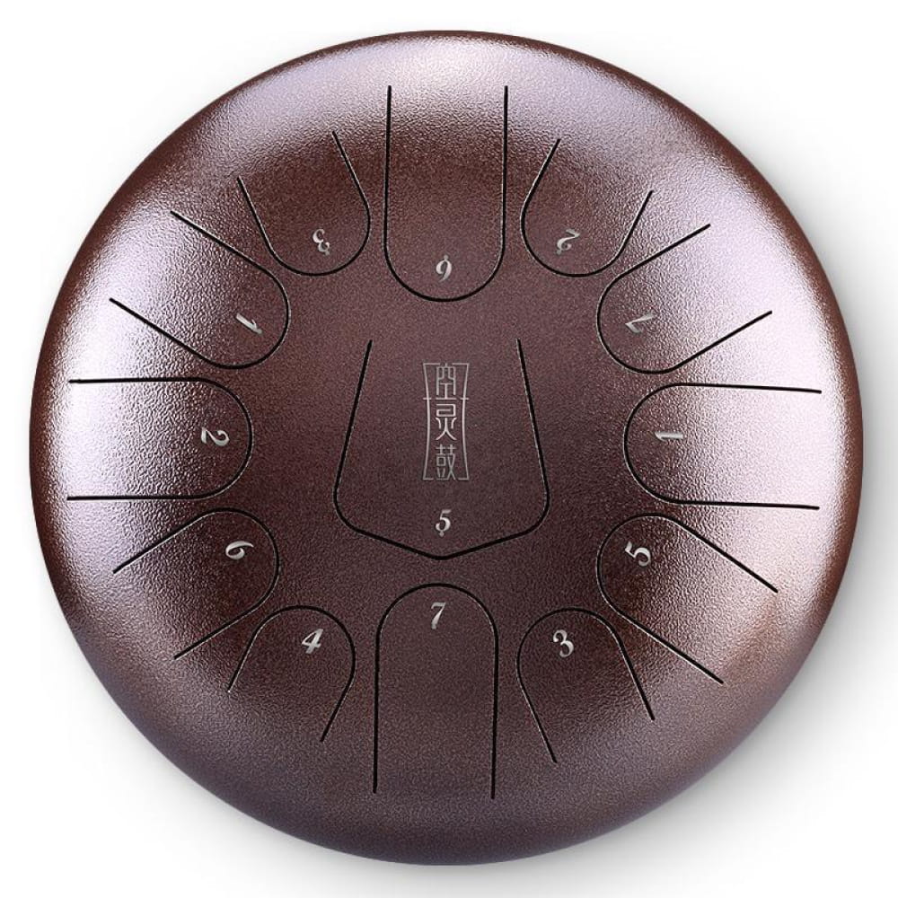 6-Inch Steel Tongue Drum 8 Notes for Beginners & Kids - 12 Inches / 13 Notes / BROWN Musical