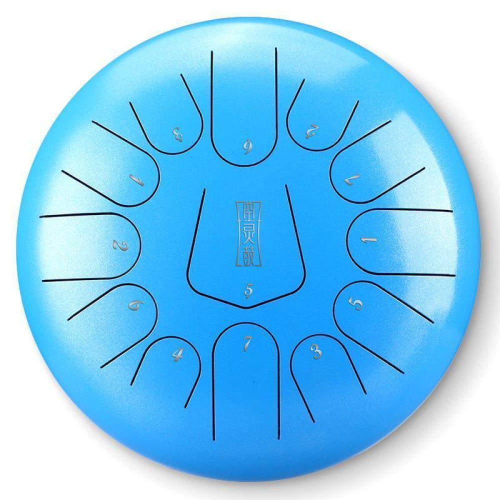 6-Inch Steel Tongue Drum 8 Notes for Beginners & Kids - 12 Inches / 13 Notes / Sky Blue Musical