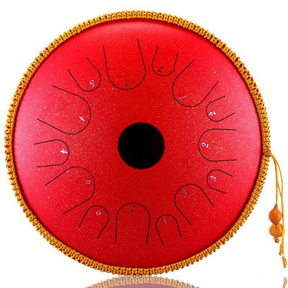 6-Inch Steel Tongue Drum 8 Notes for Beginners & Kids - 16 Inches / 14 Notes / RED Musical