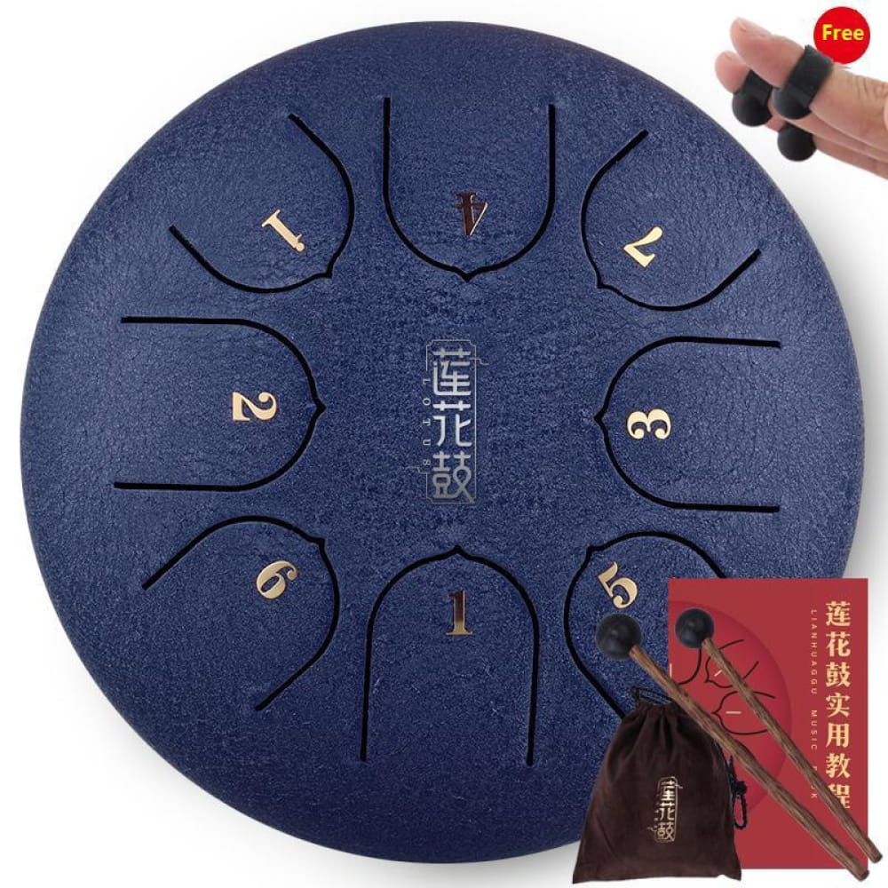 6-Inch Steel Tongue Drum 8 Notes for Beginners & Kids - 6 Inches / 8 Notes / NAVY Musical