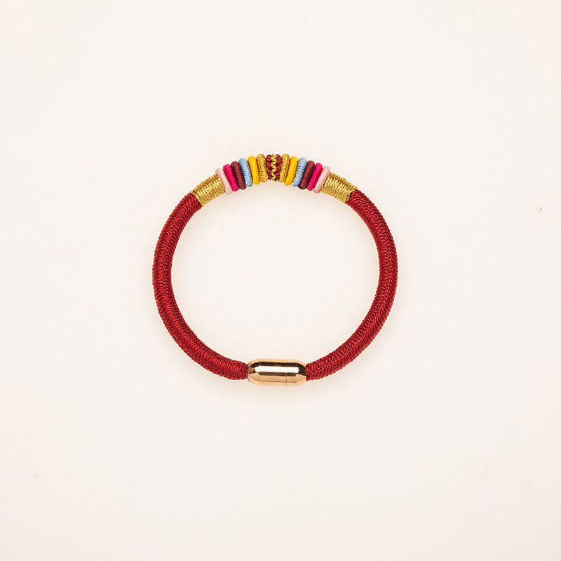 Magnetic Buckle Red String Protection Bracelet with King Kong Knot