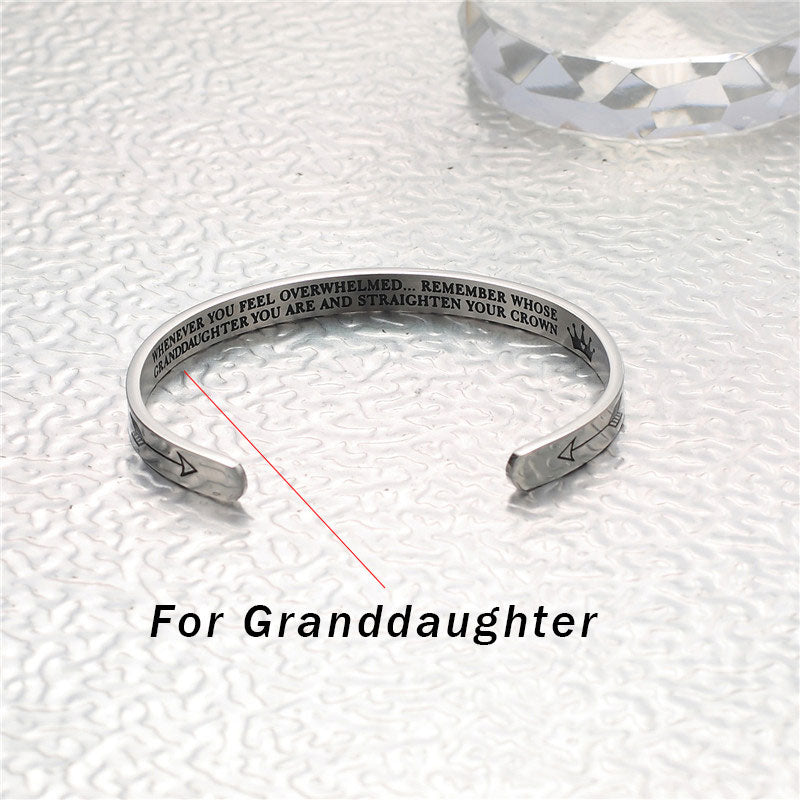 Adjustable Stainless Steel Spiritual Bracelet with Personalized Engraving