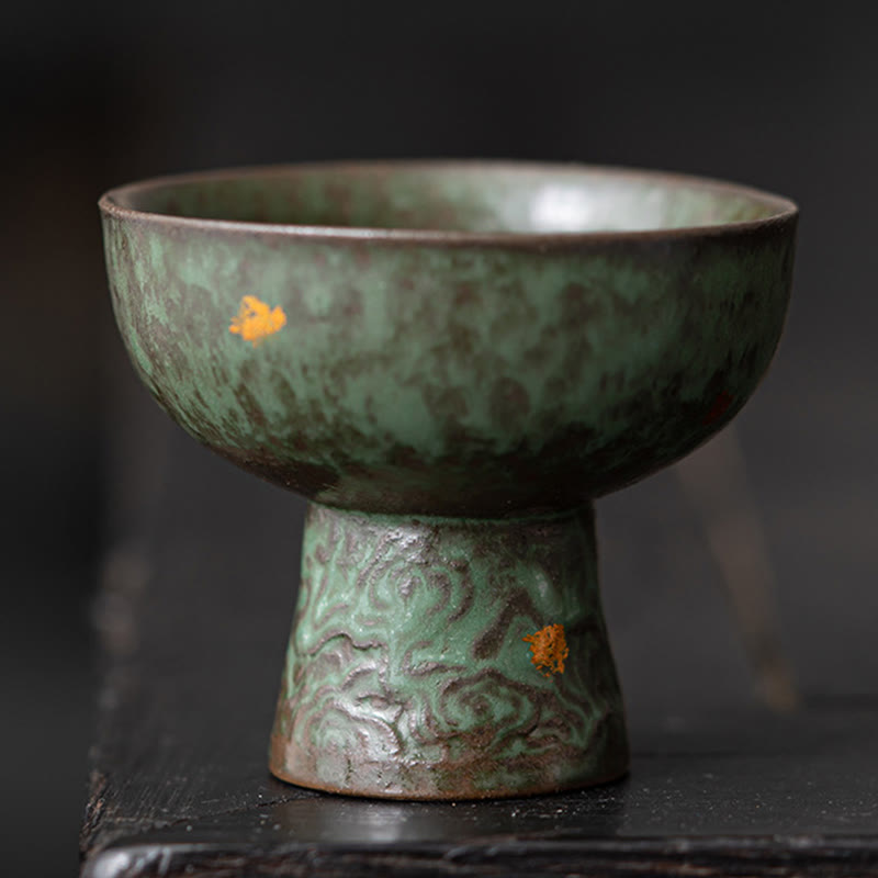 60ml Vintage Auspicious Clouds Ceramic Teacup for Tea Ceremony