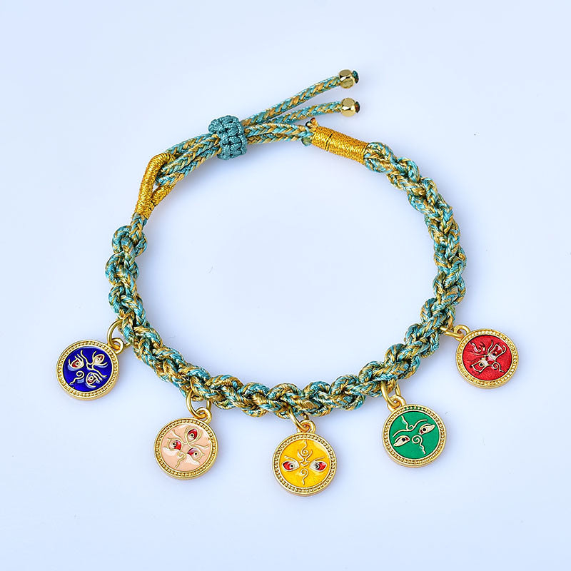 Handmade Tibetan Rope Spiritual Bracelet | Five Gods of Wealth