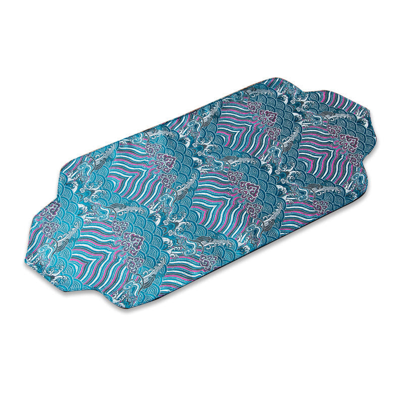 Sea Wave Bamboo Plum Blossom Brocade Tea Mat 48x22cm Zen Decor