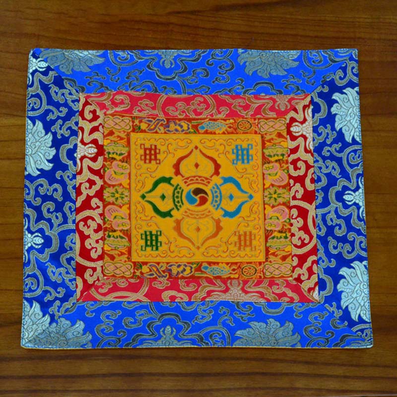 Meditation Prayer Altar Mat with Vajra and Auspicious Symbols