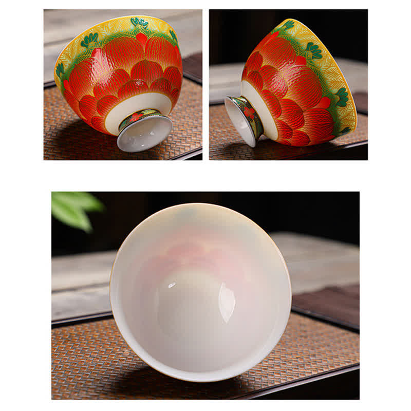 Lotus Ceramic Tea Cup 100ml Flower Design | Tableware
