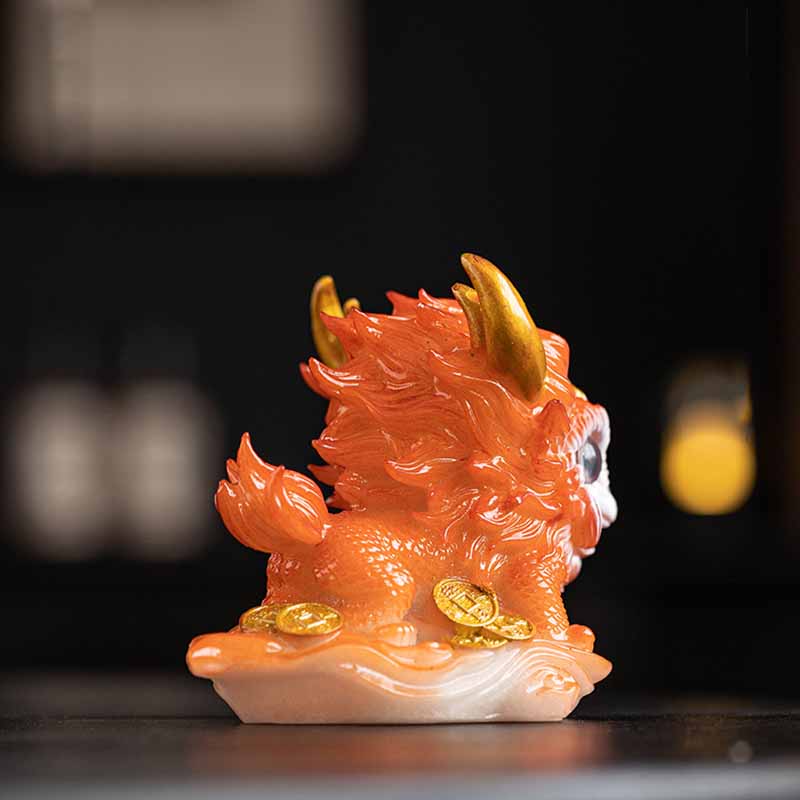 Color Changing Kirin Resin Spiritual Statue | Home Zen Decor