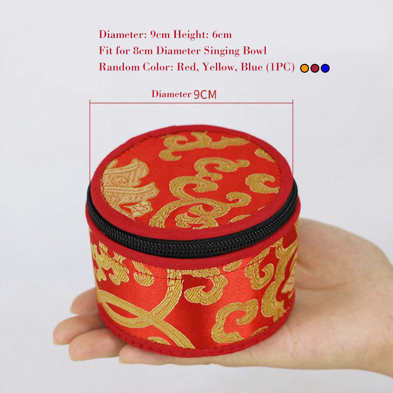 Tibetan Singing Bowl Storage Bag with Zipper Closure 14cm