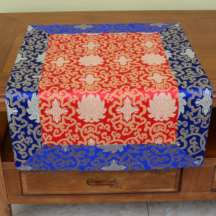 Brocade Prayer Altar Table Runner with Dragon & Vajra Symbols