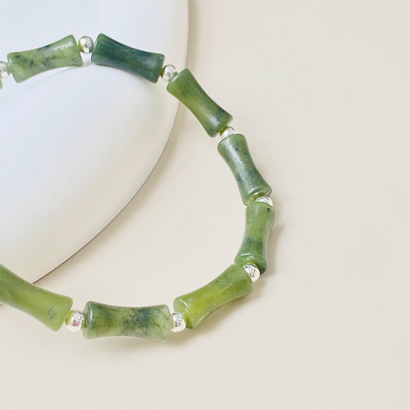 15cm Jade Lucky Cat Fu Character Abundance Bracelet