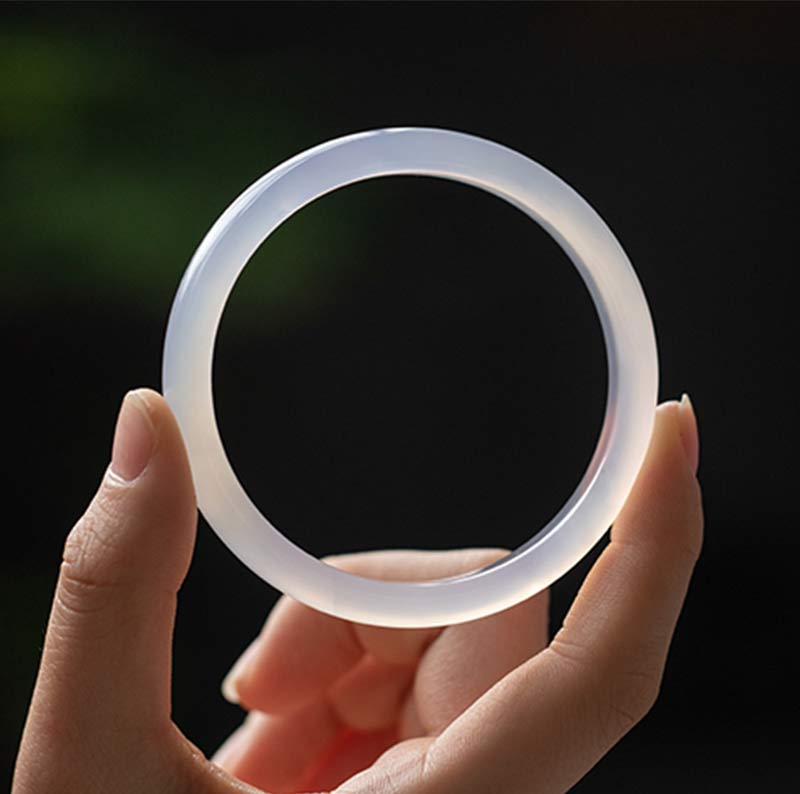 Chalcedony Harmony Bracelet Positive Energy Bangle 54mm