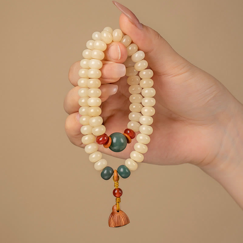 Bodhi Seed Lotus Bracelet Double Wrap for Peace & Wisdom