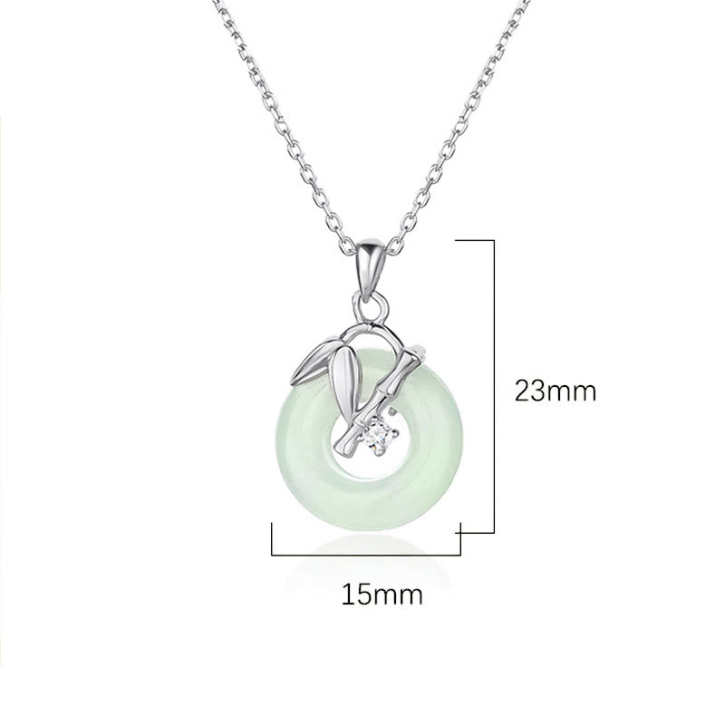 Hetian Jade Prosperity Pendant in 925 Sterling Silver Bamboo Leaf