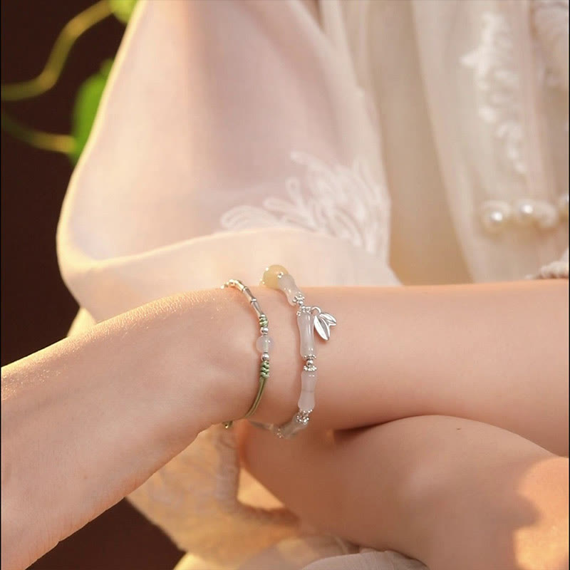 Tianshan Jade Bamboo Luck Bracelet | 14-16cm Womens