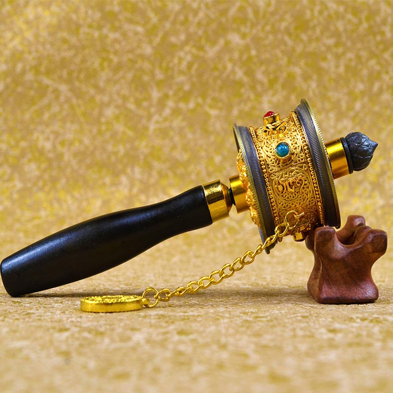 Zinc Alloy Tibetan Prayer Wheel Spiritual Decoration 5cm