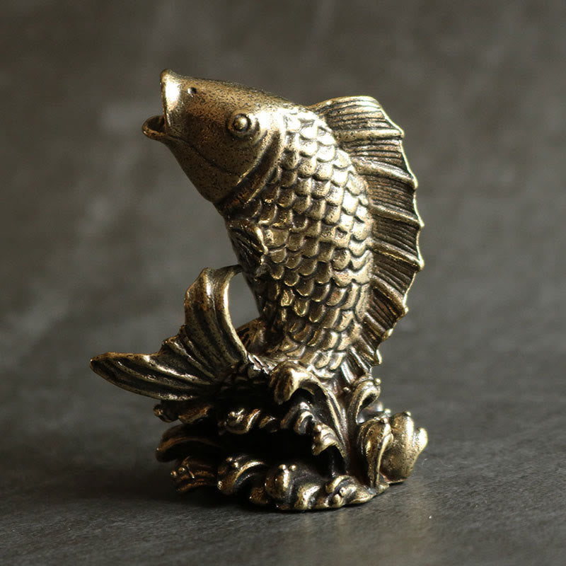 Handmade Koi Fish Copper Decoration for Luck & Prosperity