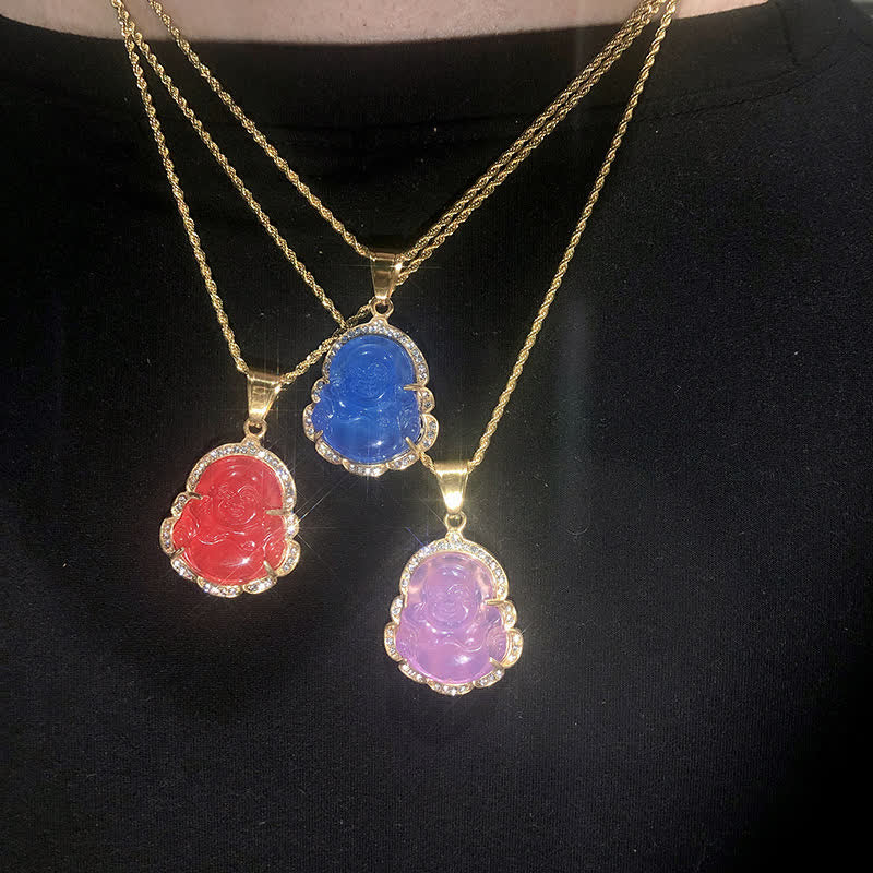 Laughing Buddha Feng Shui Jade Prosperity Necklace