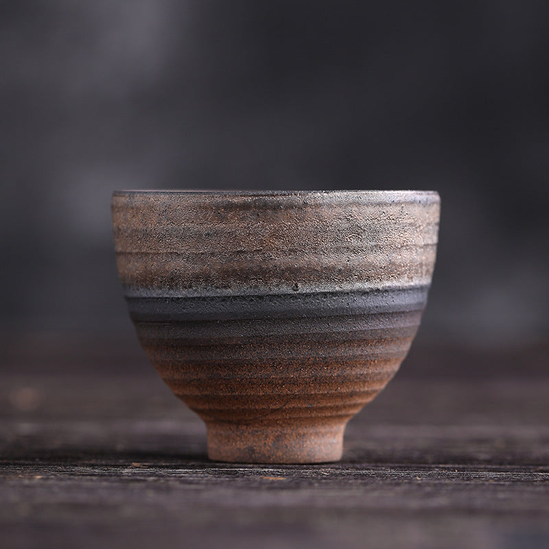 Striped Ceramic Teacup 80ml | Zen Decor Bowl