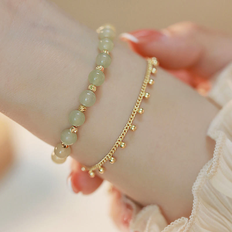 2 Layers Hetian Jade Bracelet for Luck & Prosperity
