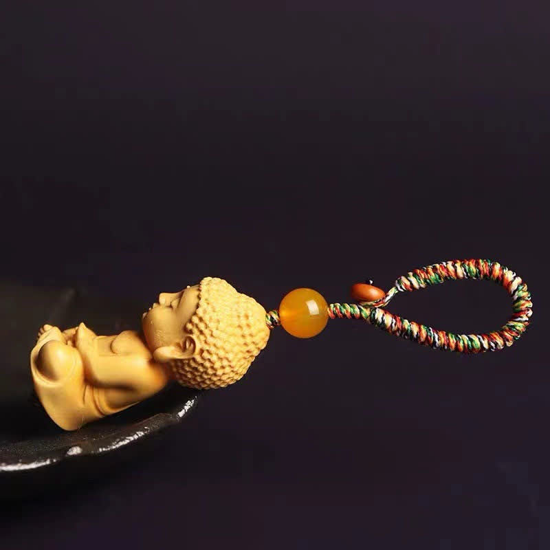 Tathagata Buddha Serenity Boxwood Spiritual Keychain