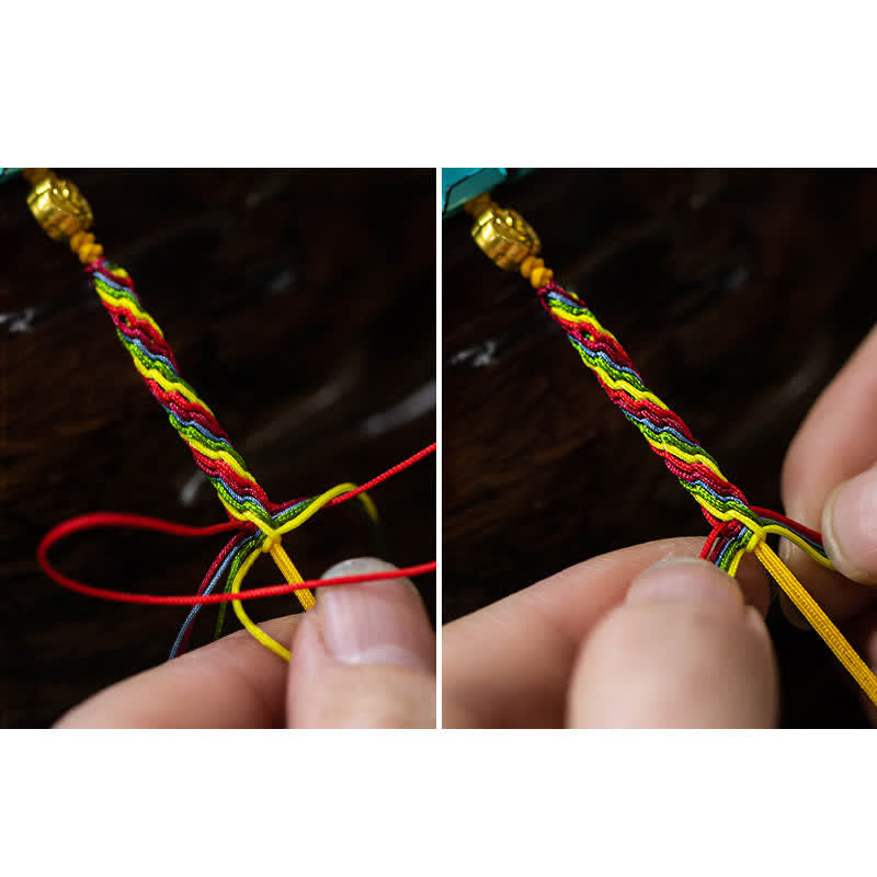 Gold Swallowing Beast Reincarnation Knot Red String Bracelet