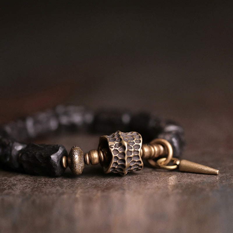 Ebony Wood Copper Couple Bracelet | Balance & Protection