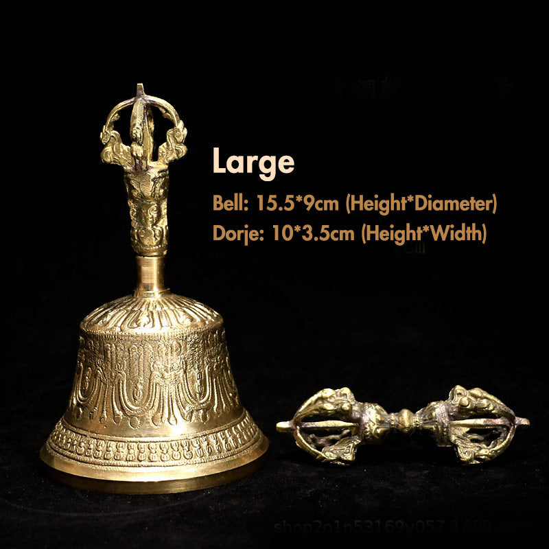 Meditation Bell and Vajra Dorje Set | Copper Ritual Supplies