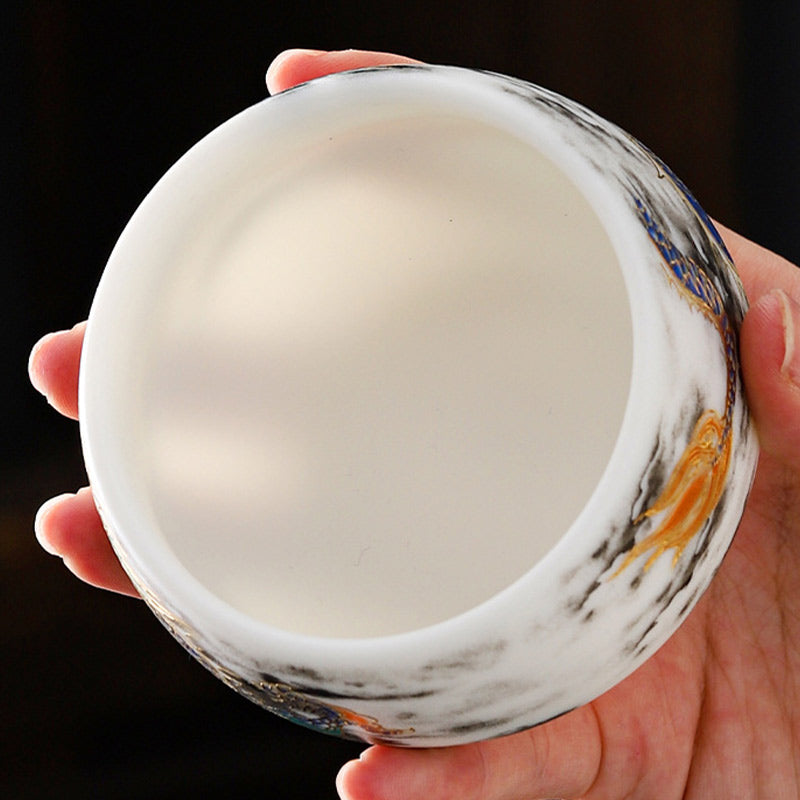 Dragon Playing with Pearl Ceramic Teacup 160ml | Tableware