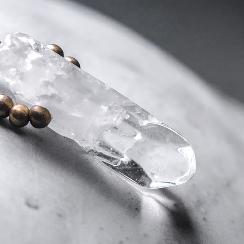 Black Rutilated Quartz Clear Quartz Couple Bracelet 8mm